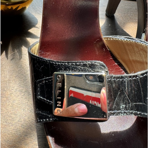 Vintage Celine black and brown heeled leather Mules - Picture 2 of 14